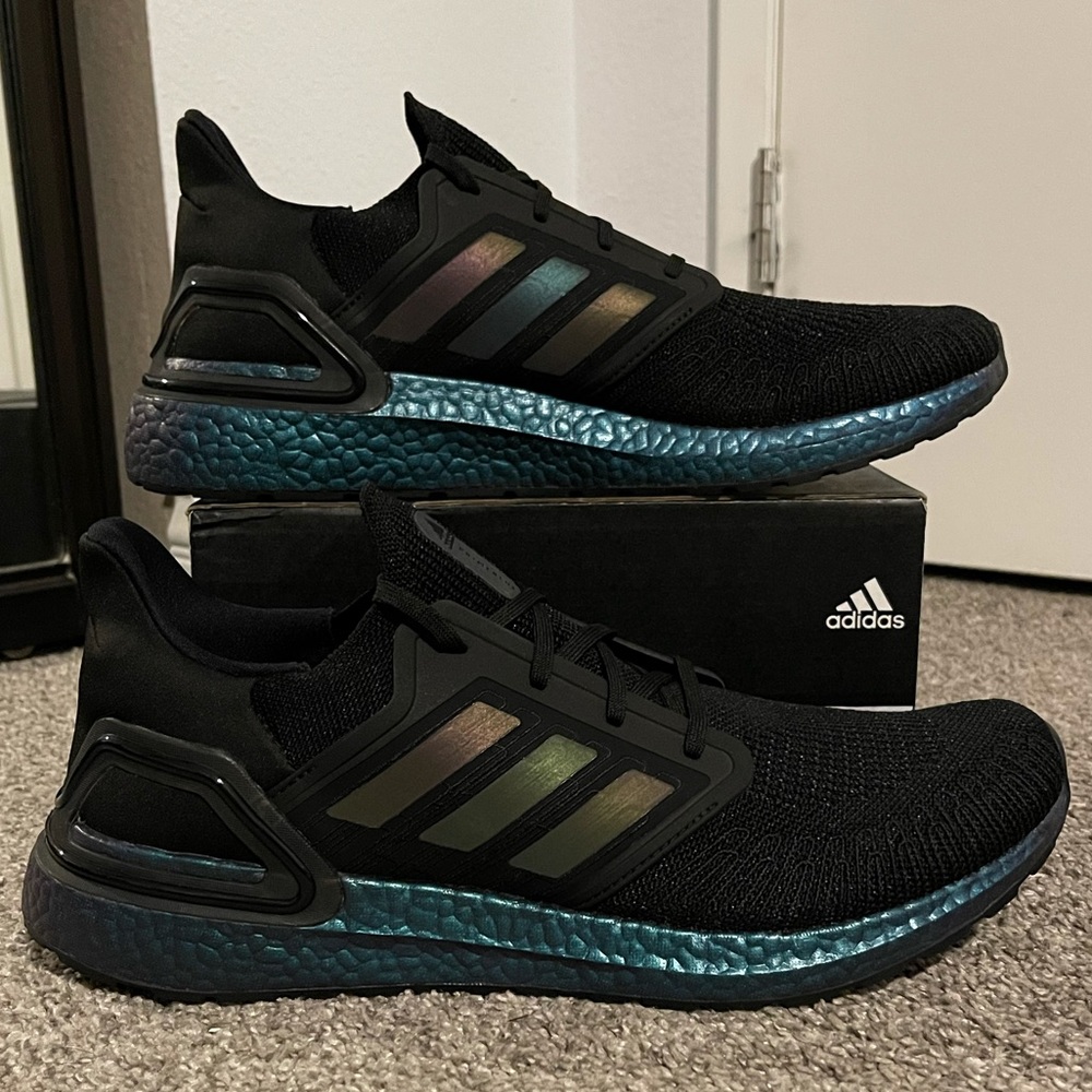 Mens Size 14 Adidas ULTRABOOST 20 Black/Met.Green